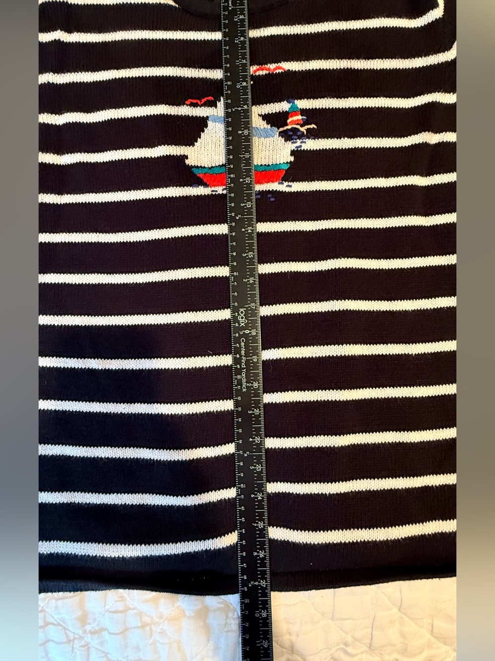 Sag Harbor Sport Woman Nautical Sailboat Sweater Coastal Grandma Striped Knit 2X - Picture 7 of 8